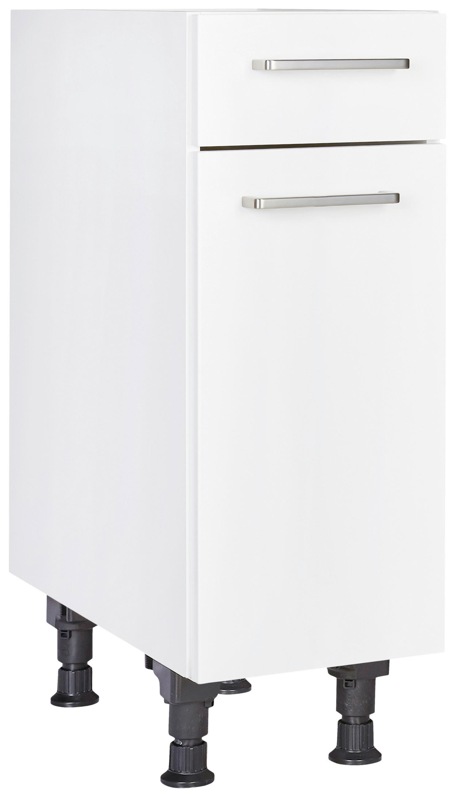 SCHUBKASTENUNTERSCHRANK 30/87/56 cm  in Weiß  - Edelstahlfarben/Weiß, MODERN, Holzwerkstoff/Metall (30/87/56cm) - Nobilia