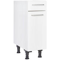 SCHUBKASTENUNTERSCHRANK 30/87/56 cm  in Weiß  - Edelstahlfarben/Weiß, MODERN, Holzwerkstoff/Metall (30/87/56cm) - Nobilia