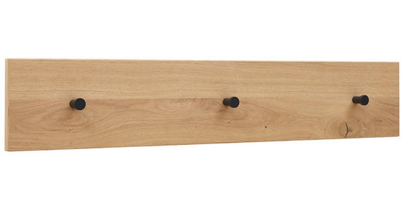 HAKENLEISTE - Eichefarben/Anthrazit, Design, Holz/Metall (80/15/2cm) - Dieter Knoll