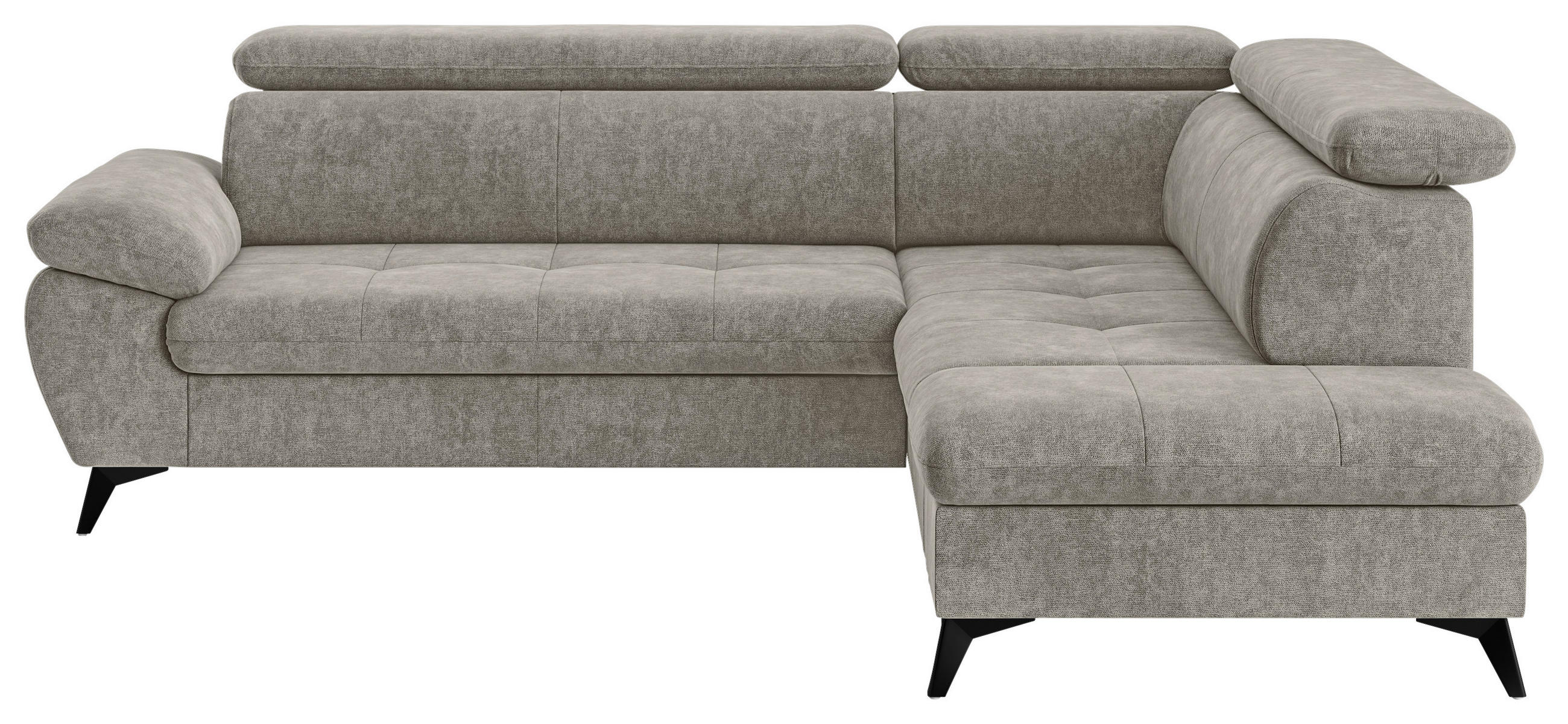 ECKSOFA in Schlammfarben  - Schlammfarben/Schwarz, Textil/Metall (265/207cm) - MID.YOU