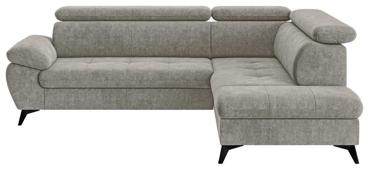 ECKSOFA in Schlammfarben  - Schlammfarben/Schwarz, Textil/Metall (265/207cm) - MID.YOU