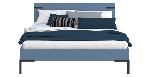 BETT 160/200 cm,  in Blau  - Blau/Schwarz, Design, Metall (160/200cm) - Xora