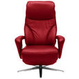 RELAXSESSEL in Leder Rot  - Edelstahlfarben/Rot, Design, Leder/Metall (75/106/88cm) - Dieter Knoll