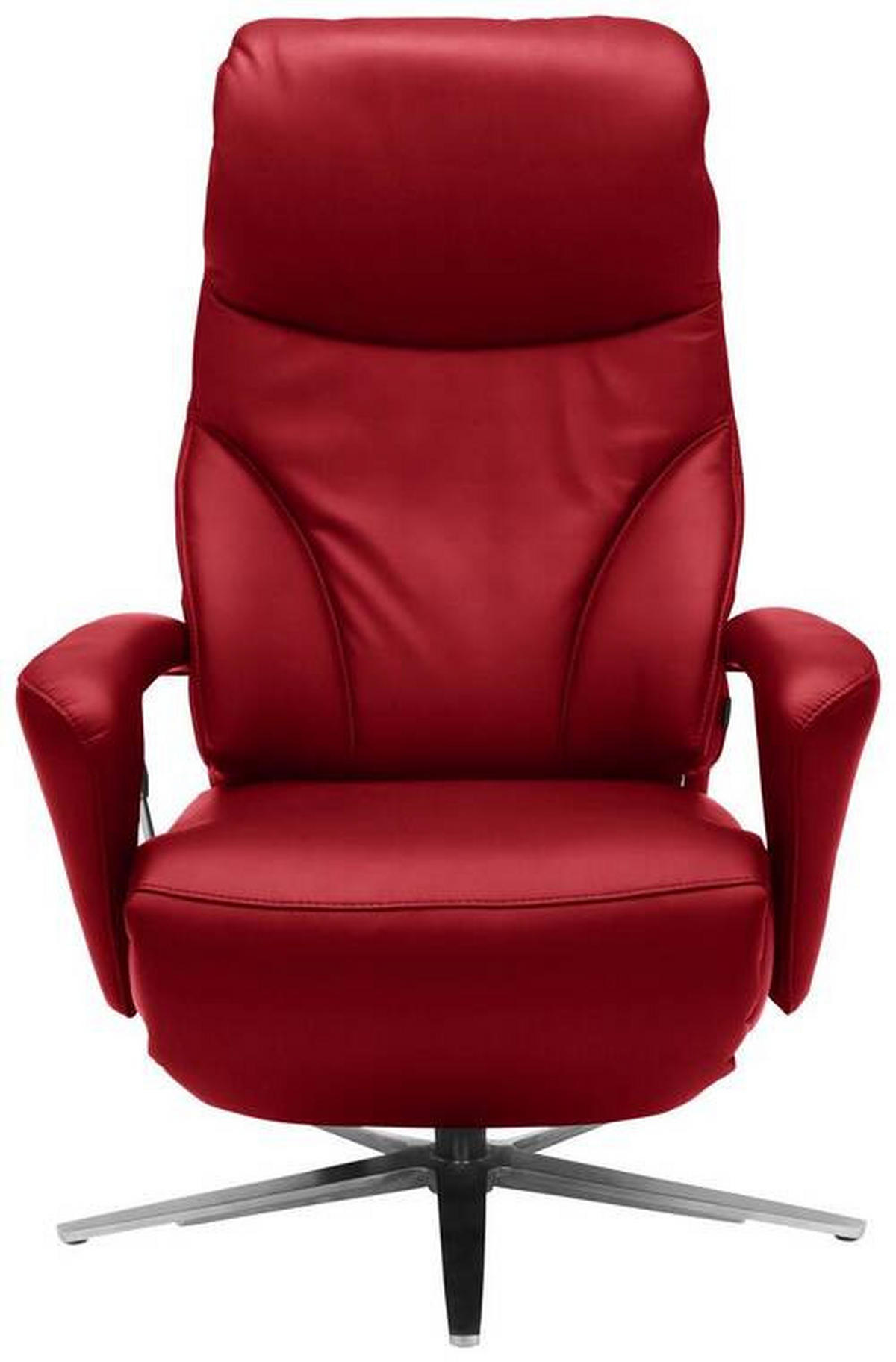 RELAXSESSEL in Leder Rot  - Edelstahlfarben/Rot, Design, Leder/Metall (75/106/88cm) - Dieter Knoll