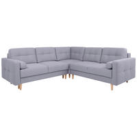 ECKSOFA in Flachgewebe Hellgrau  - Eiche Wotan/Hellgrau, Konventionell, Holz/Textil (242/242cm) - MID.YOU
