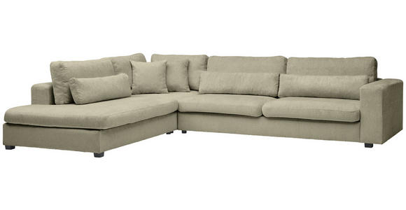 ECKSOFA in Chenille Beige  - Beige/Schwarz, KONVENTIONELL, Kunststoff/Textil (250/314cm) - Carryhome