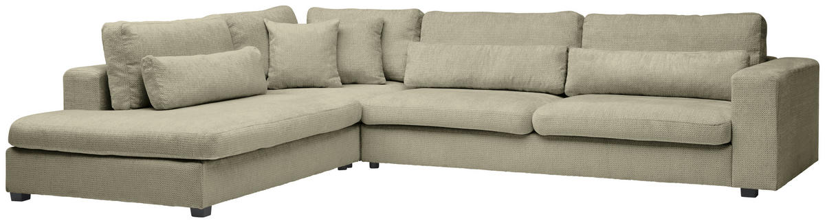 ECKSOFA in Chenille Beige  - Beige/Schwarz, Konventionell, Kunststoff/Textil (250/314cm) - Carryhome