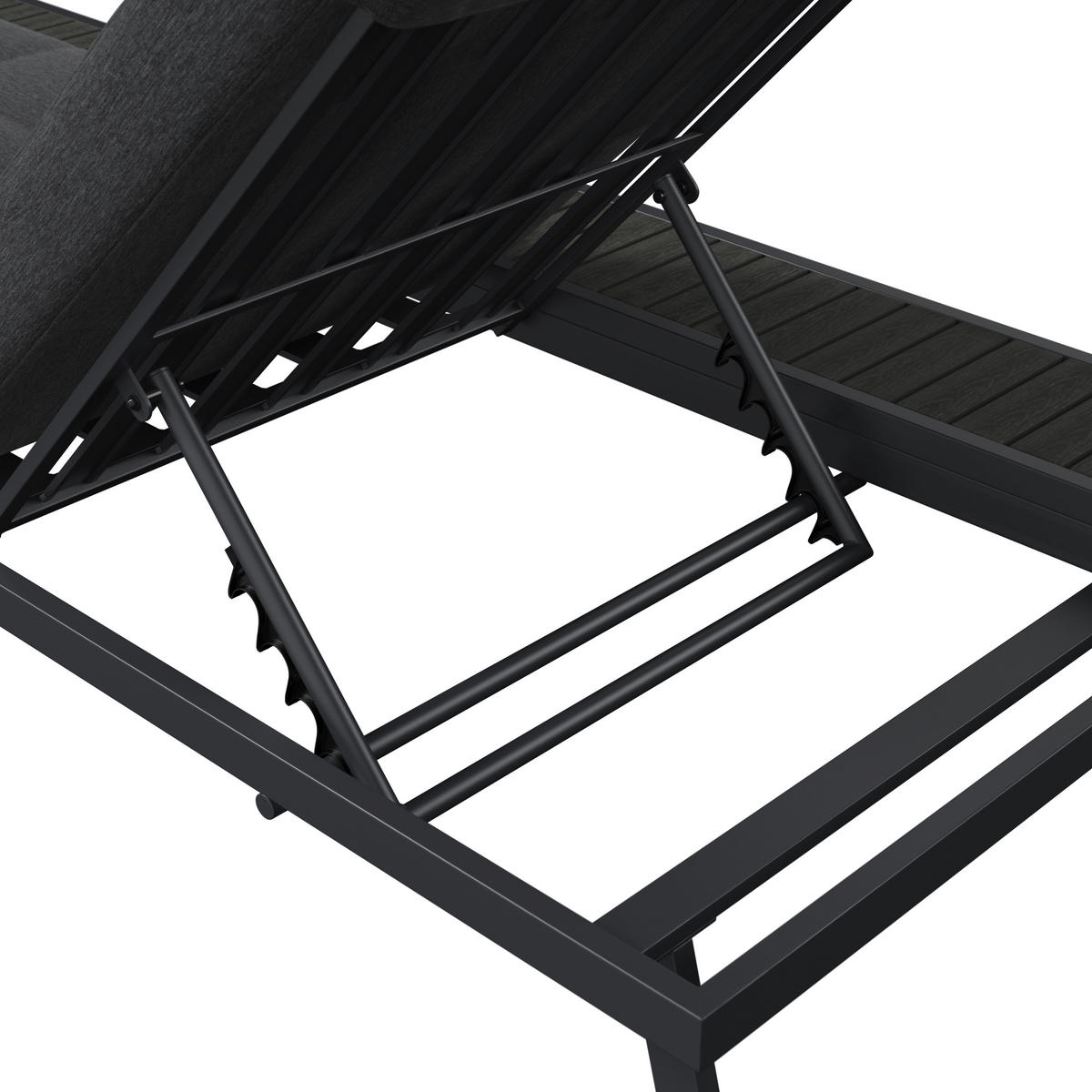 GARTENLIEGE 199/85/86 cm  - Anthrazit, MODERN, Kunststoff/Textil (199/85/86cm) - Ambia Garden