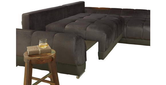 ECKSOFA in Braun, Grau, Rosa  - Braun/Rosa, MODERN, Textil/Metall (290/192cm) - Carryhome