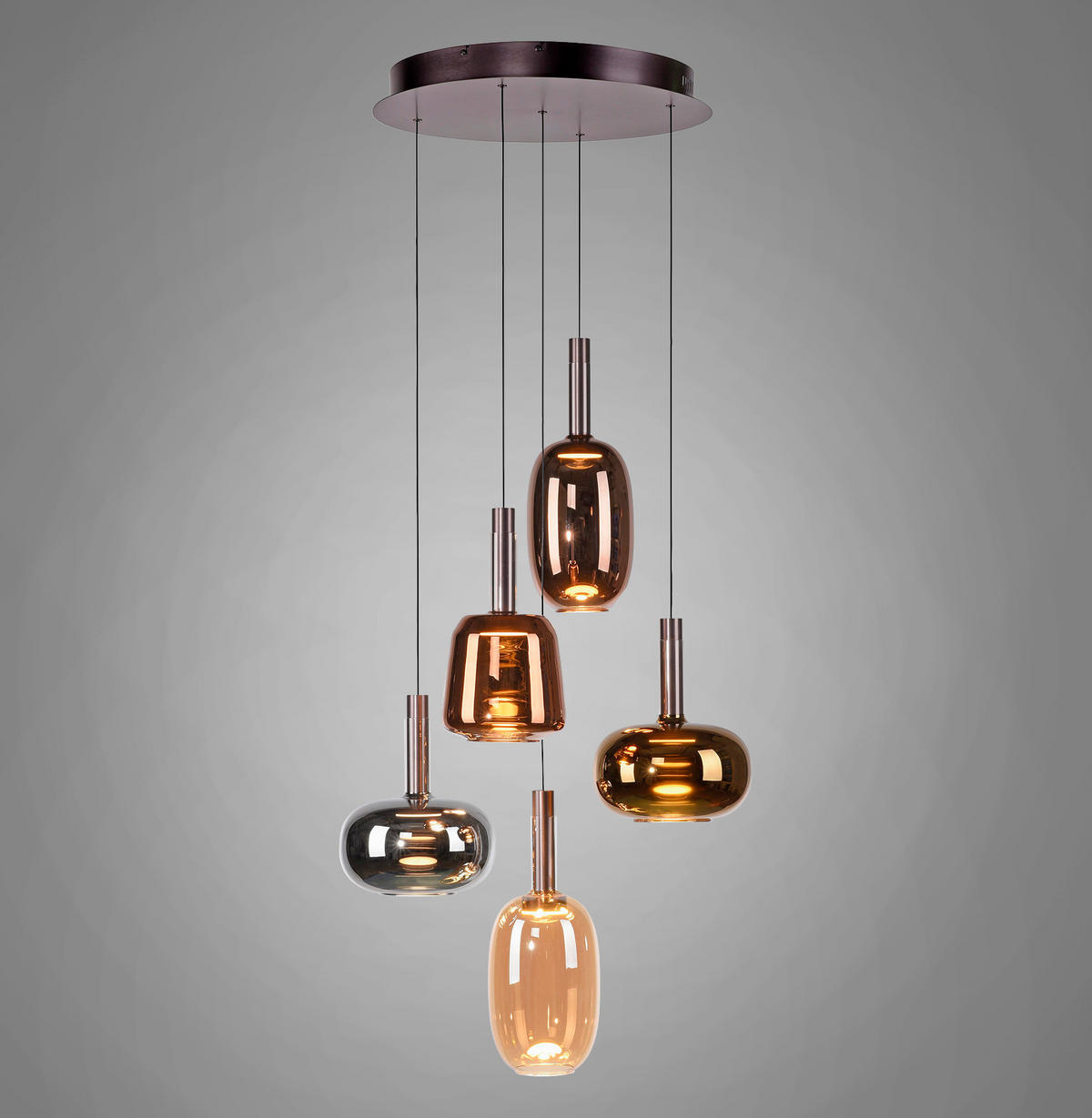 VISIACE LED SVIETIDLO - tmavý dub, Design, kov/plast (55/55/200cm)
