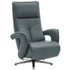 RELAXSESSEL in Leder Blau, Grau  - Blau/Edelstahlfarben, Design, Leder/Metall (77/110/87cm) - Valdera
