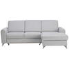 ECKSOFA in Flachgewebe Hellgrau  244/167 cm  - Silberfarben/Hellgrau, Design, Textil/Metall (244/167cm) - Cantus