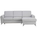 ECKSOFA in Flachgewebe Hellgrau  244/167 cm  - Silberfarben/Hellgrau, Design, Textil/Metall (244/167cm) - Cantus