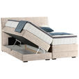 BOXSPRINGBETT 180/200 cm  in Greige  - Wengefarben/Greige, KONVENTIONELL, Holz/Textil (180/200cm) - Novel