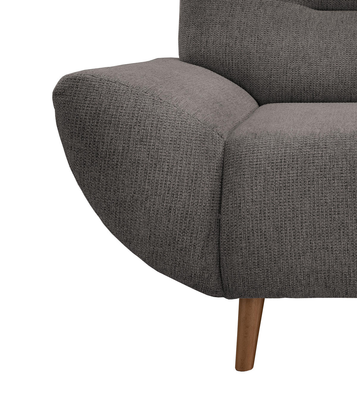 SESSEL in Chenille Graubraun  - Wildeiche/Graubraun, Modern, Holz/Textil (111/81/90cm) - MID.YOU
