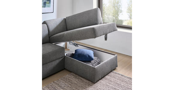 ECKSOFA in Webstoff Grau  - Schwarz/Grau, KONVENTIONELL, Kunststoff/Textil (224/165cm) - Xora