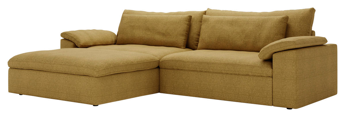 ECKSOFA  in Webstoff Currygelb  198/306 cm  - Currygelb/Schwarz, MODERN, Kunststoff/Textil (198/306cm) - Carryhome