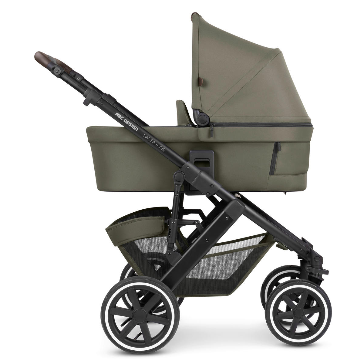 KINDERWAGENSET  Salsa 4 Air Starter Set  Wheat  - Schwarz/Olivgrün, Basics, Textil/Metall (77/35/110cm) - ABC Design