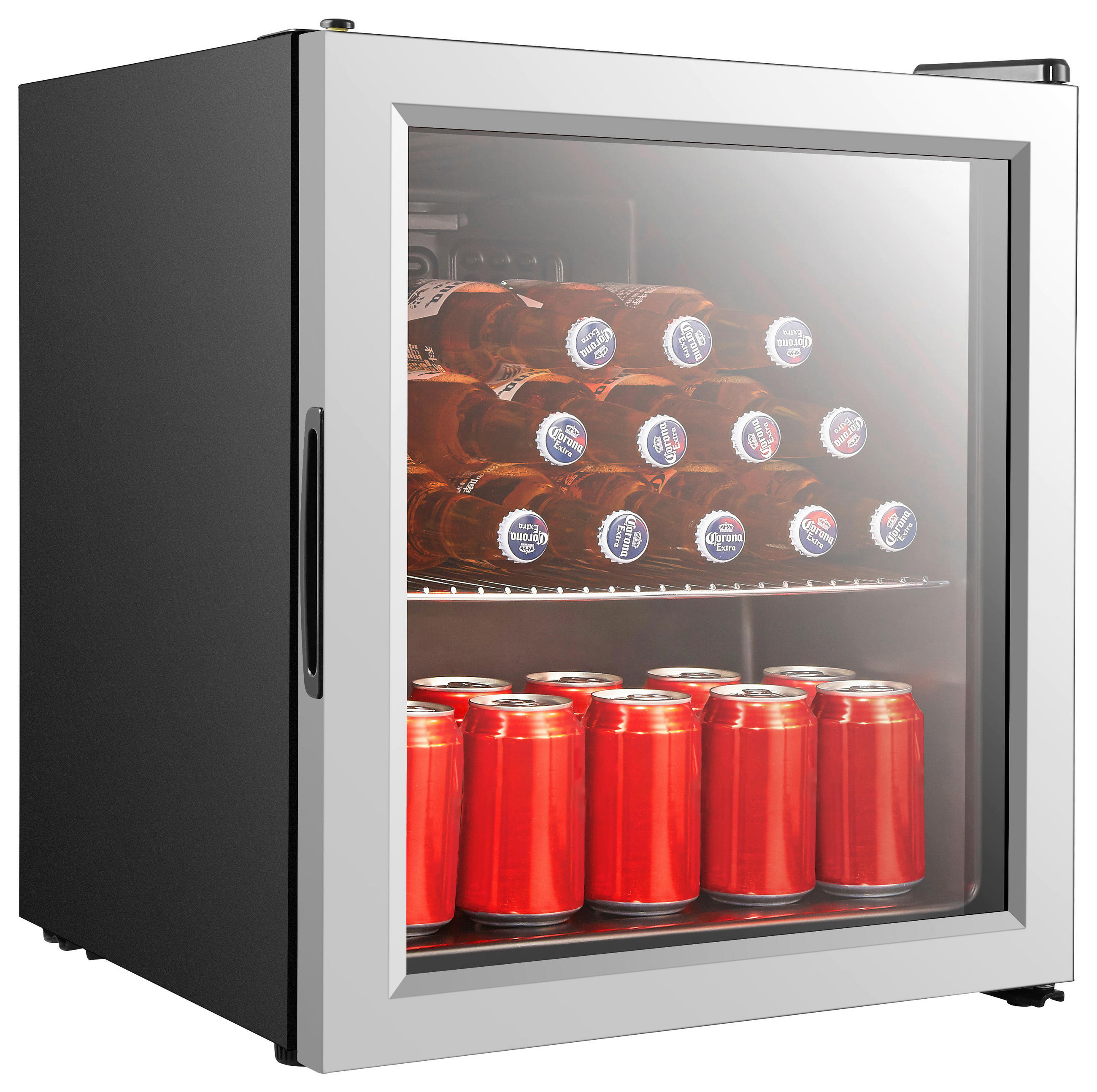 MINIKÜHLSCHRANK BG-49 - Silberfarben/Schwarz, Basics, Glas/Metall (44/53/47cm)