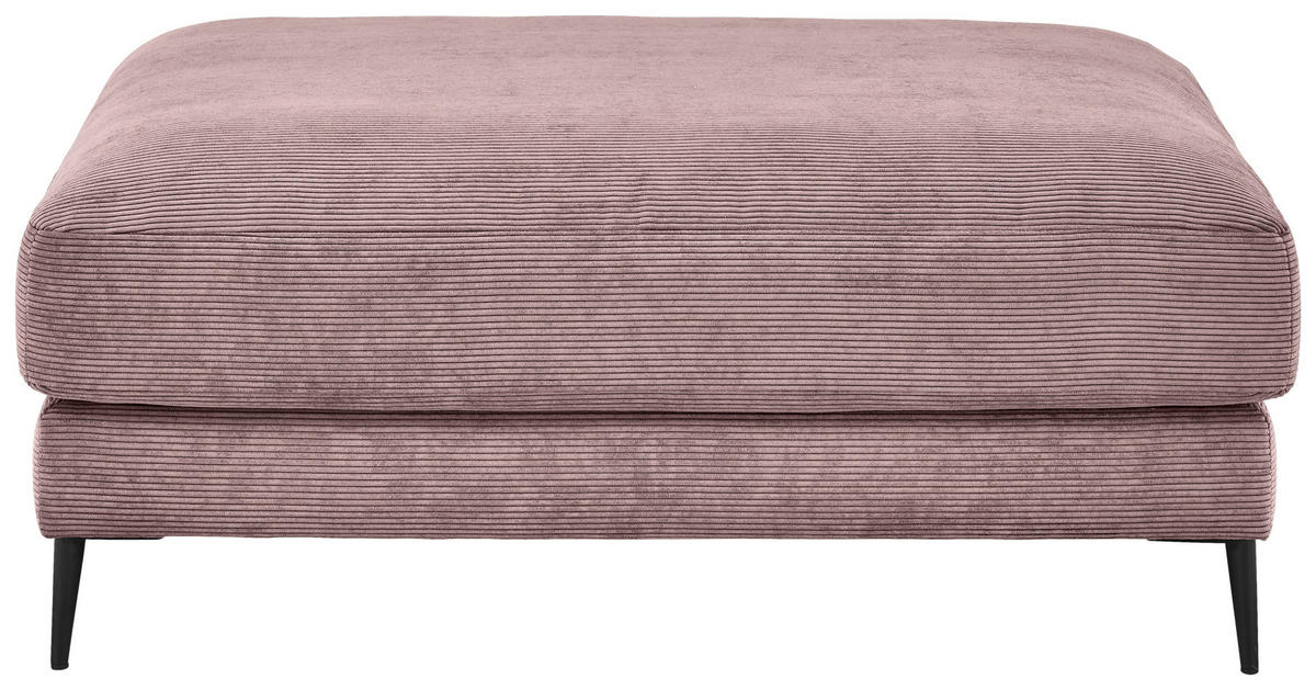 HOCKER in Textil Altrosa  - Schwarz/Altrosa, Design, Textil/Metall (120/43/90cm) - Dieter Knoll