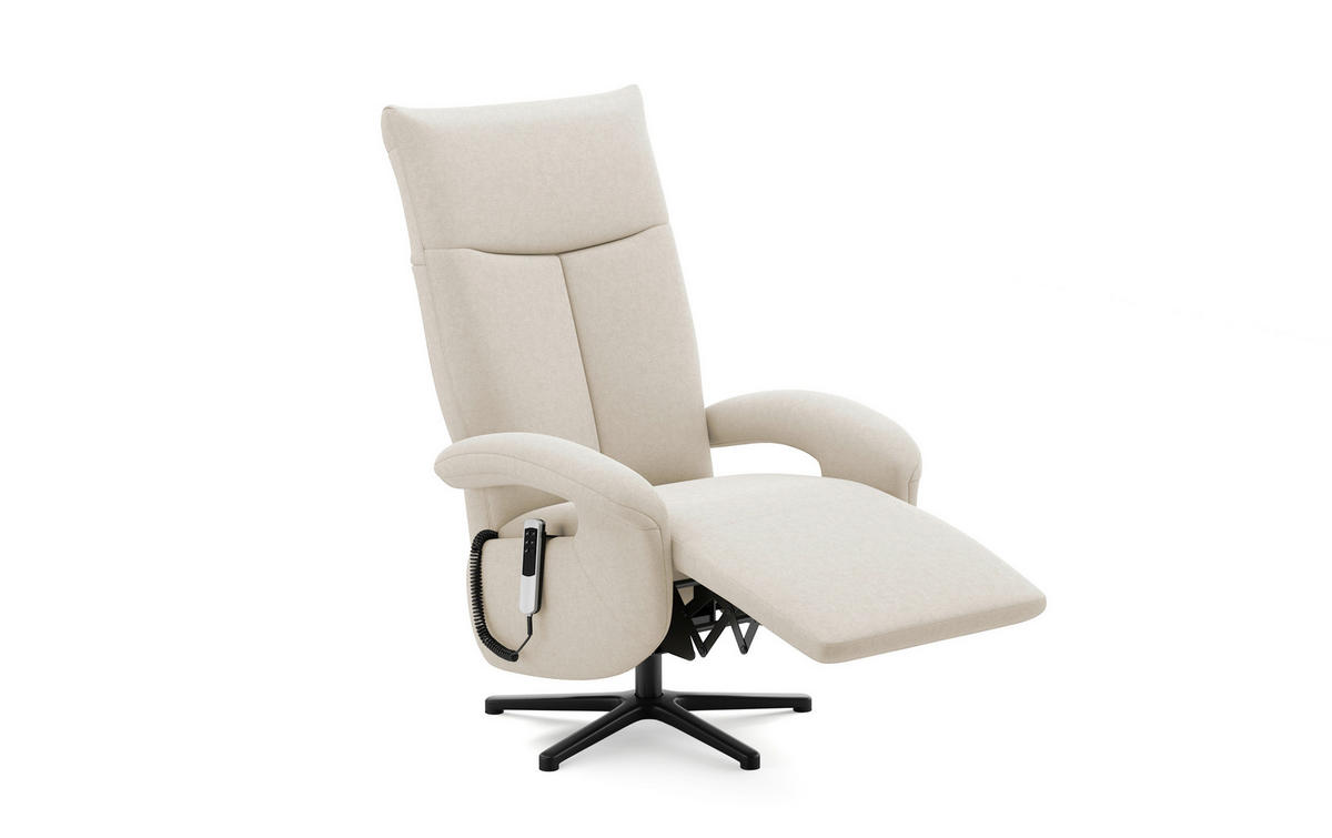 SESSEL in Flachgewebe Creme  - Creme/Schwarz, Modern, Textil/Metall (74/112/82cm) - Sit & More