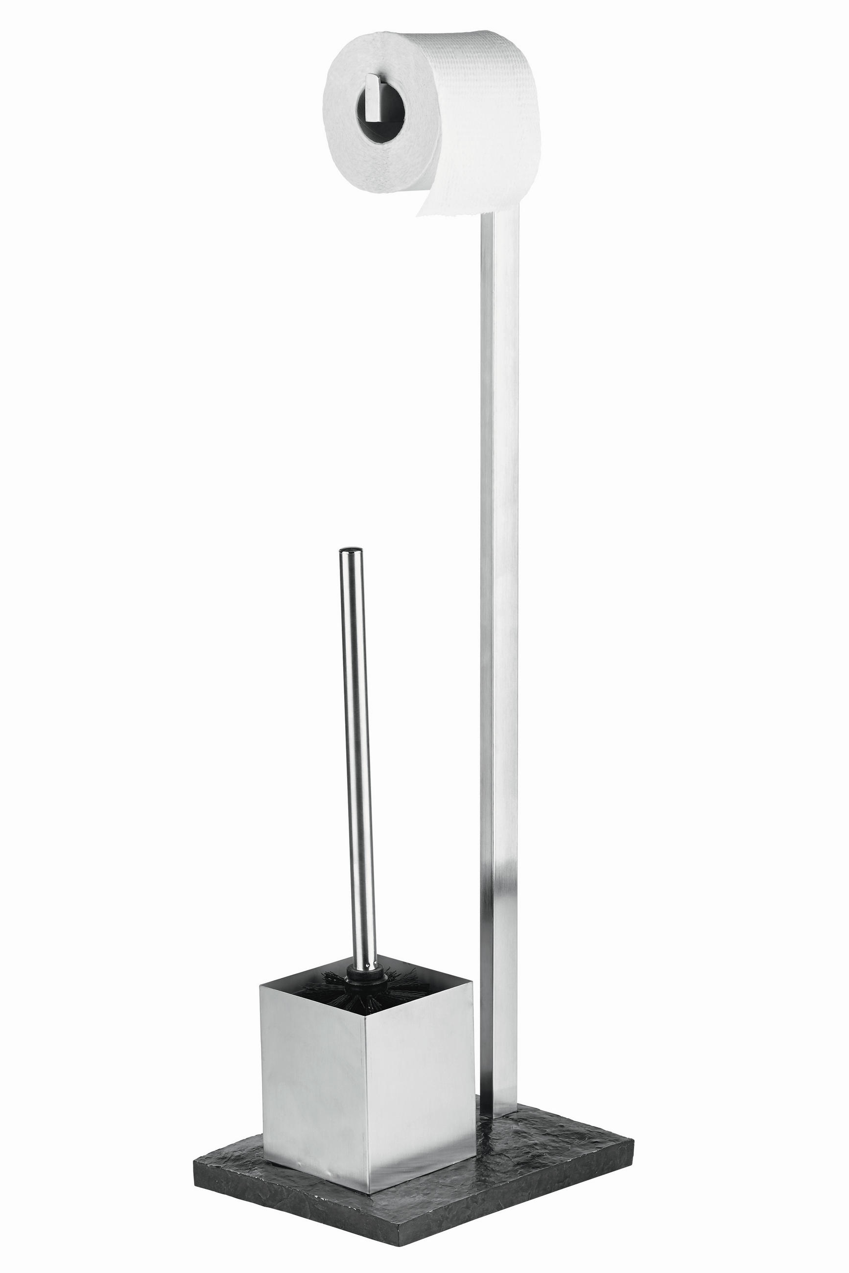 WC-BÜRSTENKOMBINATION - Schieferfarben, Basics, Kunststoff/Metall (21/76/11cm) - Wenko