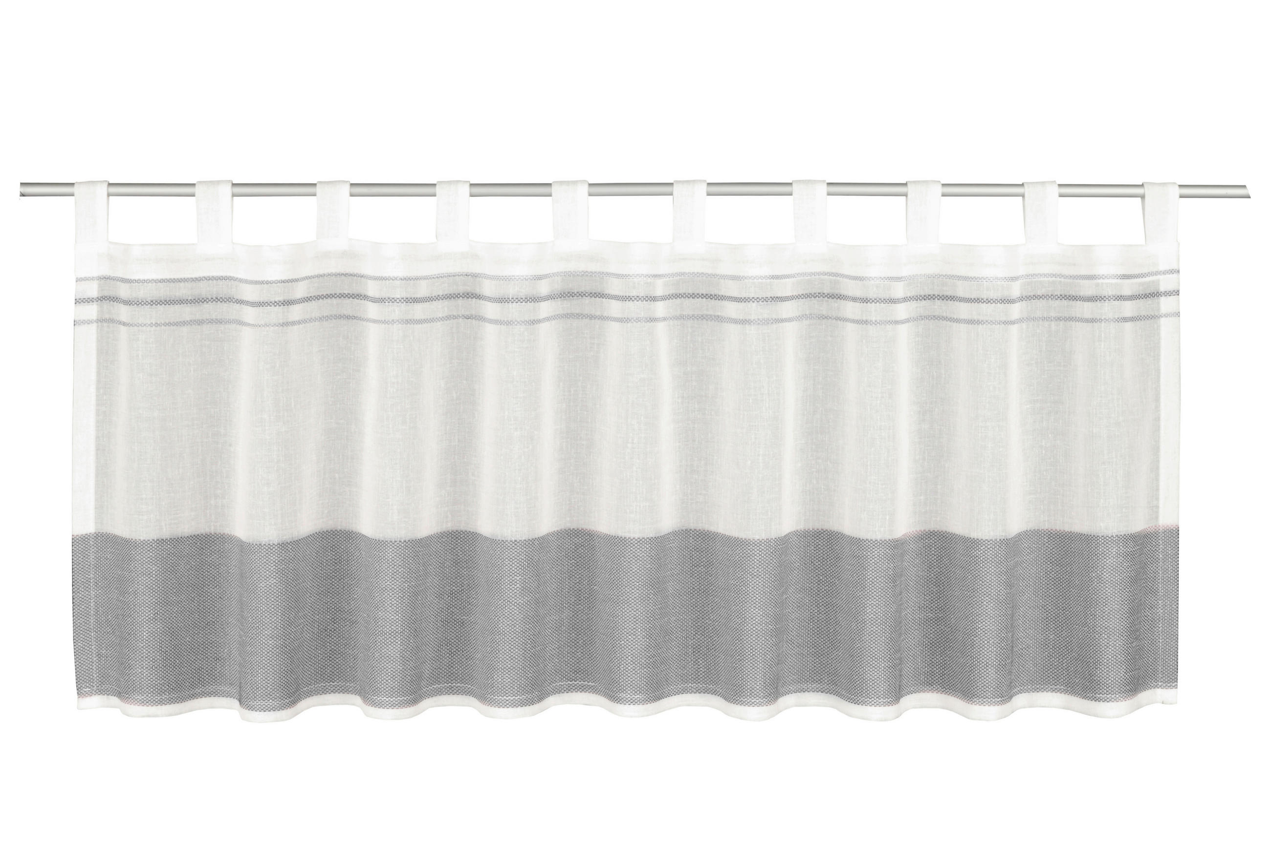 KURZGARDINE   140/45 cm   - Anthrazit/Weiß, Basics, Textil (140/45cm)