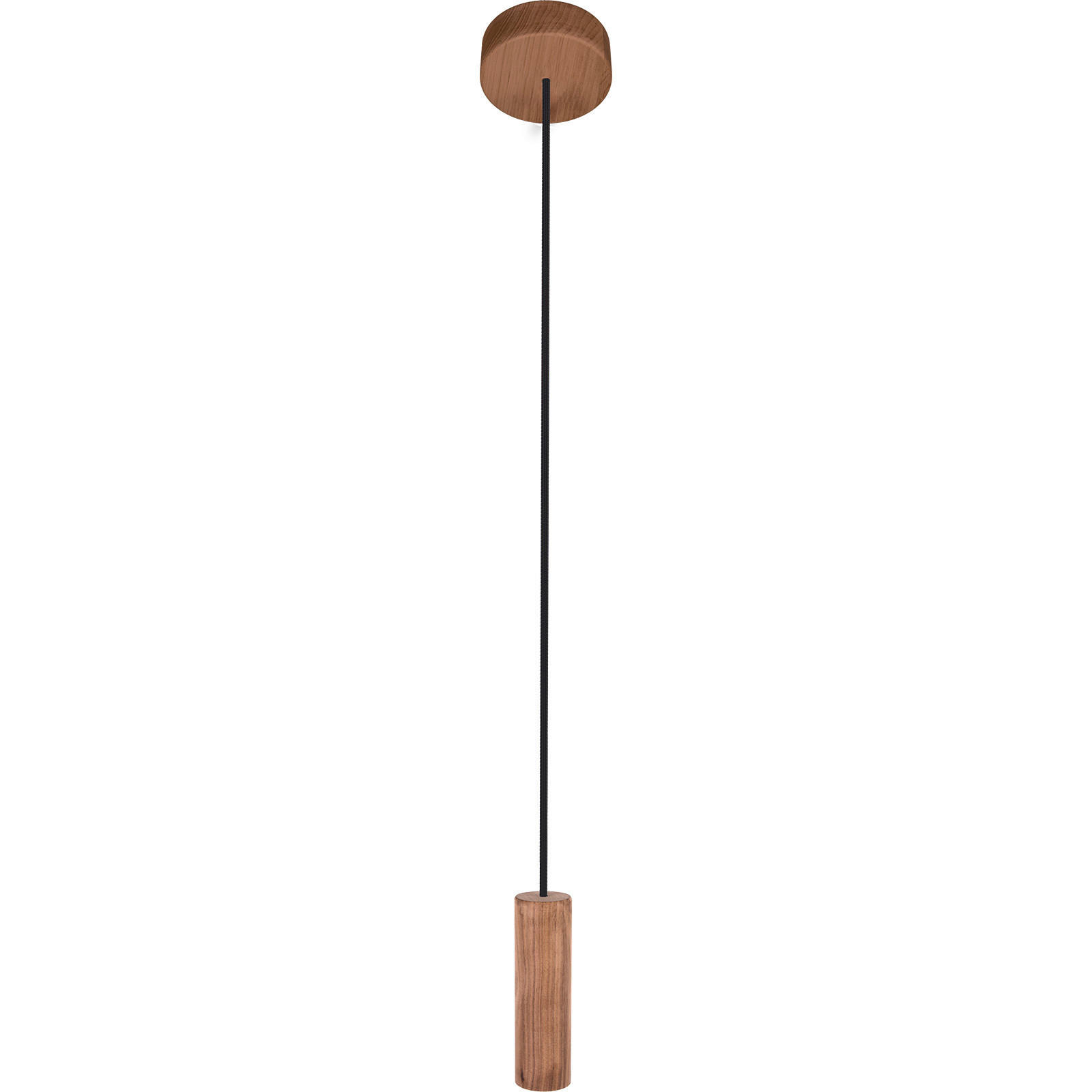 HÄNGELEUCHTE Madera - Nuß  - Nussbaumfarben/Schwarz, Natur, Holz (10/90-140cm)