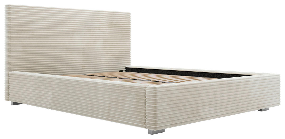 POLSTERBETT Lattenrost, Bettkasten 180/200 cm  in Beige  - Beige/Schwarz, Design, Holz/Kunststoff (180/200cm) - Boxxx