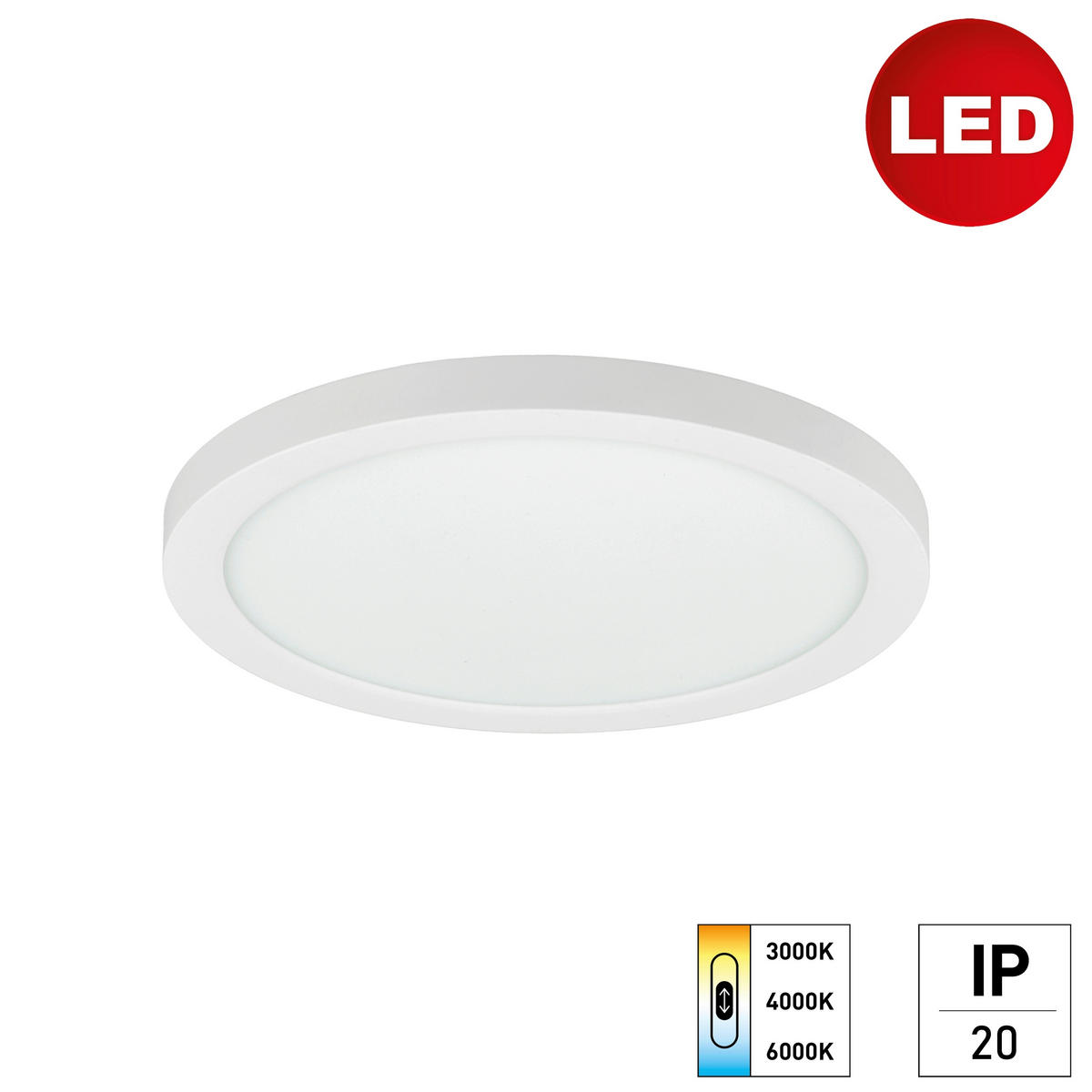 LED-DECKENLEUCHTE Space 22,5/1,7 cm   - Weiß, KONVENTIONELL, Kunststoff (22,5/1,7cm)