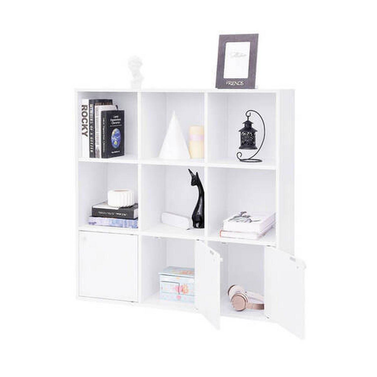 NÁSTENNÁ KNIŽNICA, biela, 98/98/30 cm - biela, Basics, kompozitné drevo/plast (98/98/30cm) - Boxxx
