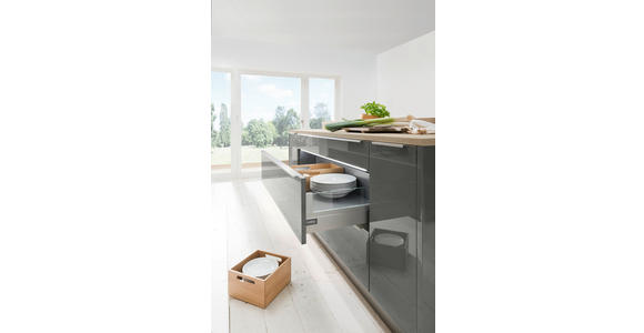 EINBAUKÜCHE - Eichefarben/Grau, Design, Holzwerkstoff - Dieter Knoll