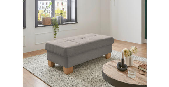 ECKSOFA in Flachgewebe Hellbraun  - Wildeiche/Hellbraun, Natur, Holz/Textil (243/301cm) - Voleo