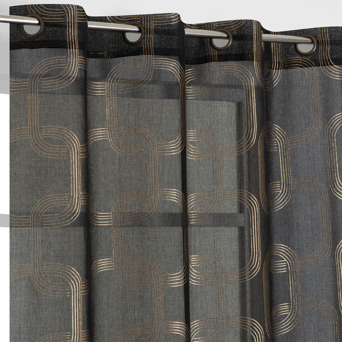 FERTIGVORHANG transparent  - Schwarz, Basics, Textil (140/240cm)