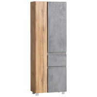 HOCHSCHRANK 65/180/35 cm  - Eiche Wotan/Hellgrau, Modern, Holzwerkstoff (65/180/35cm) - Held