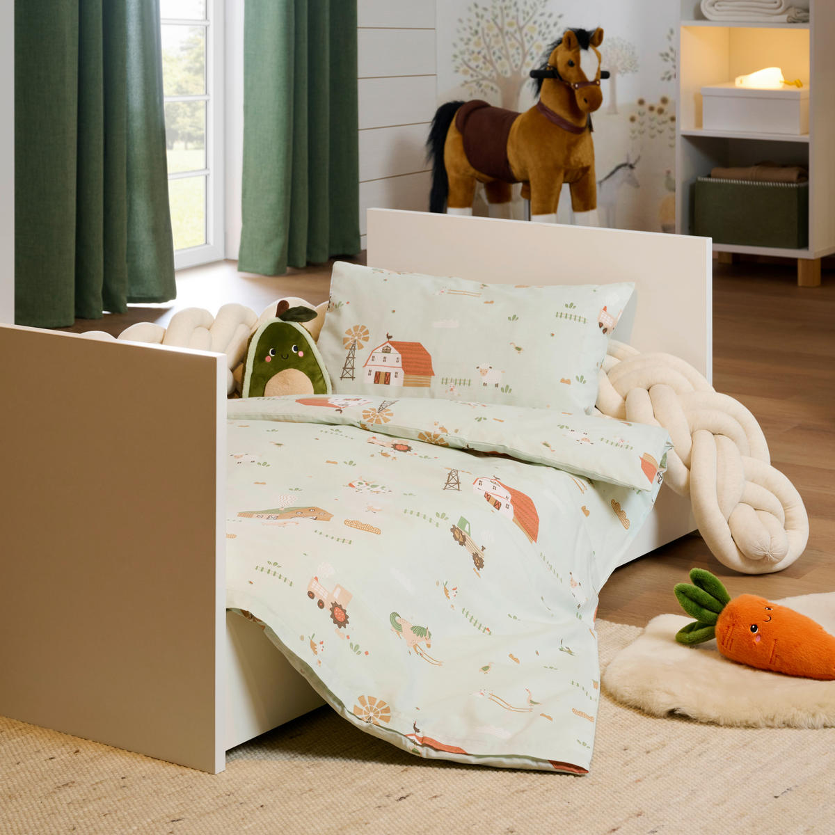 BABYBETTWÄSCHE Webstoff 100/135 cm  - Grün, Basics, Textil (100/135cm) - Avelia