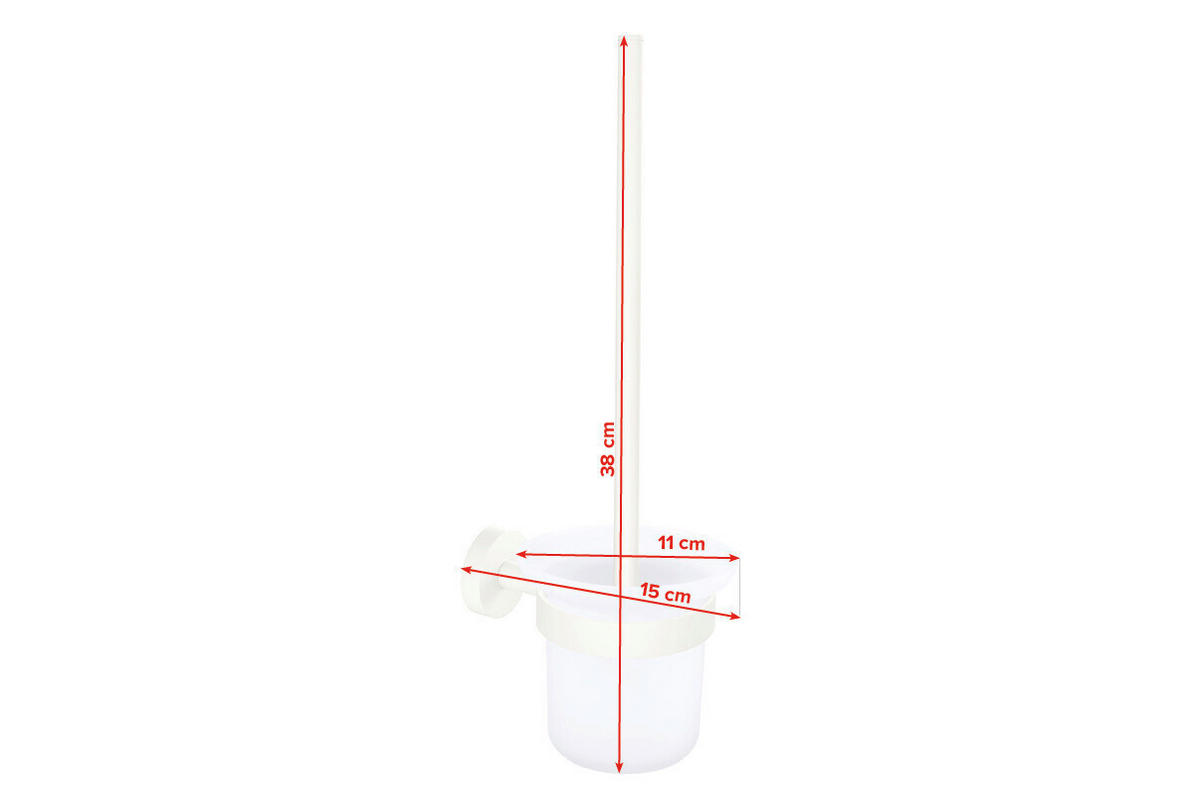 WC-BÜRSTENGARNITUR - Weiß, Basics, Glas/Kunststoff (11/38/15cm) - Tesa