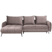 ECKSOFA in Flachgewebe Taupe  - Taupe/Schwarz, Design, Textil/Metall (180/273cm) - Hom`in