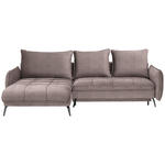 ECKSOFA in Flachgewebe Taupe  - Taupe/Schwarz, Design, Textil/Metall (180/273cm) - Hom`in