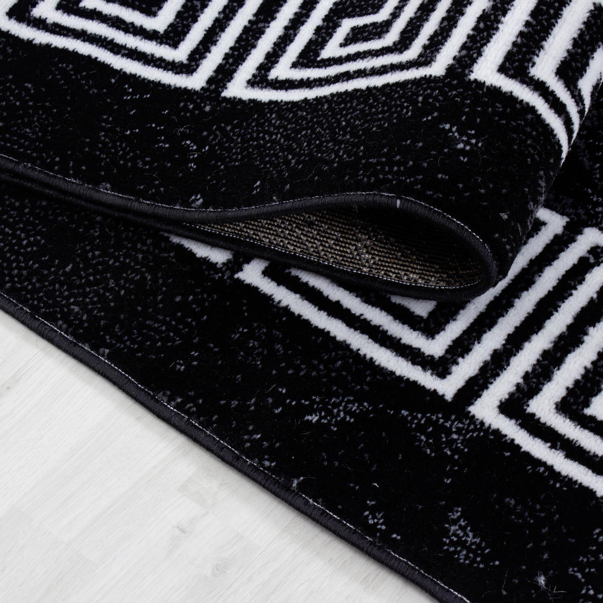 WEBTEPPICH 200/290 cm Plus Black Schwarz, Weiß  - Schwarz/Weiß, Design, Textil (200/290cm) - Novel