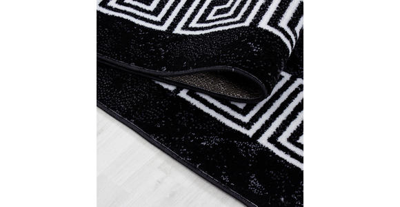 WEBTEPPICH 160/230 cm Plus Black Schwarz, Weiß  - Schwarz/Weiß, Design, Textil (160/230cm) - Novel