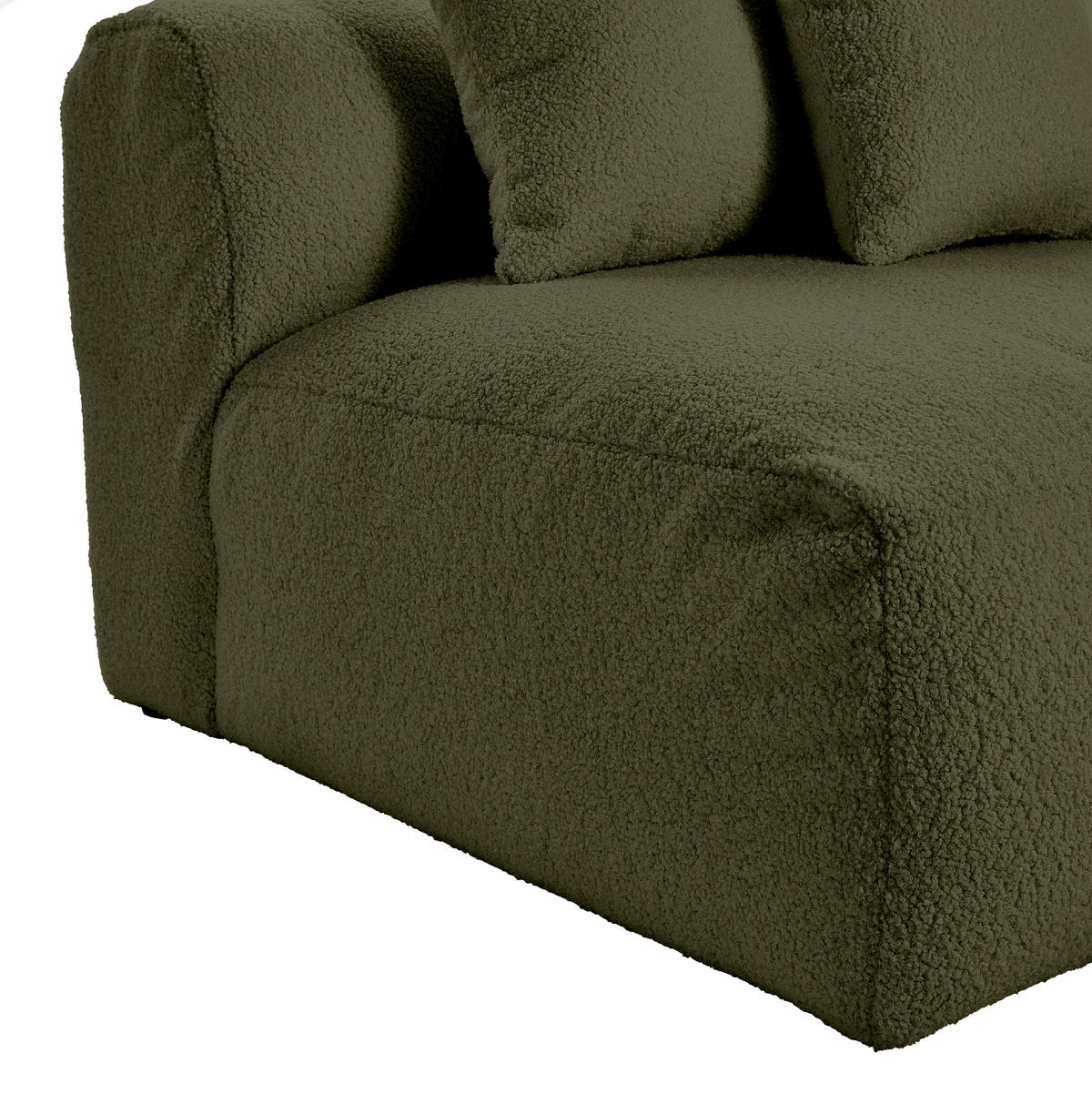 ECKSOFA BLOOM Olivgrün Flachgewebe, Teddystoff  - Olivgrün, Trend, Textil (300/315cm) - Livetastic