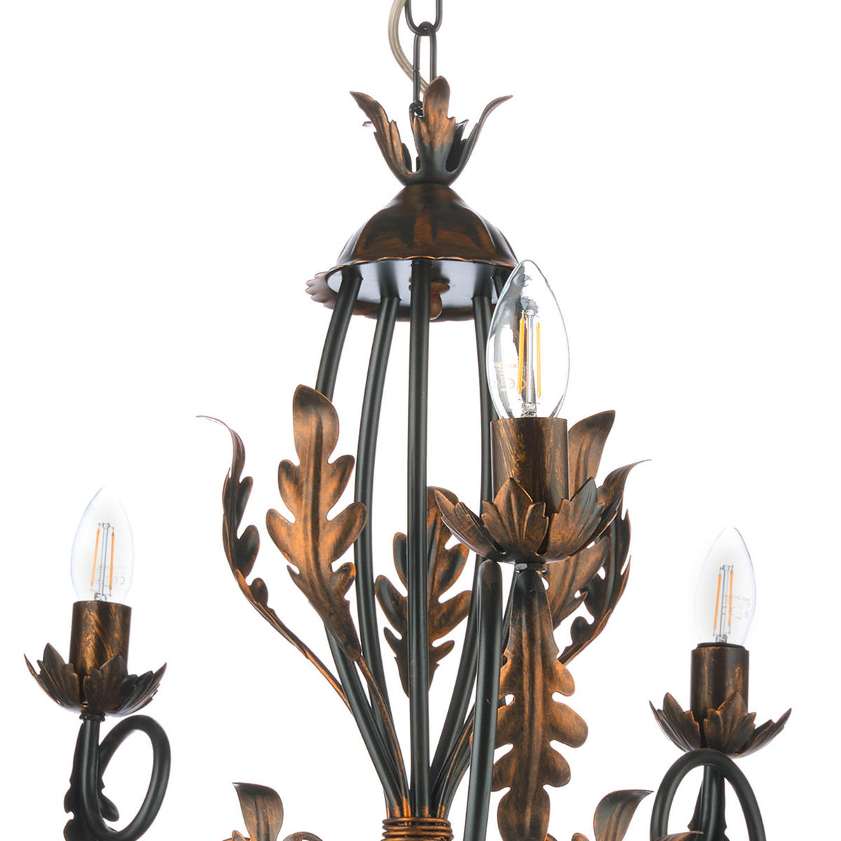 KRONLEUCHTER 4691 GRETEL 65/65/110 cm   - Bronzefarben, KONVENTIONELL, Metall (65/65/110cm)