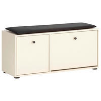 GARDEROBENBANK - Beige/Schwarz, Design, Kunststoff/Metall (98,4/47,2/33cm) - MID.YOU