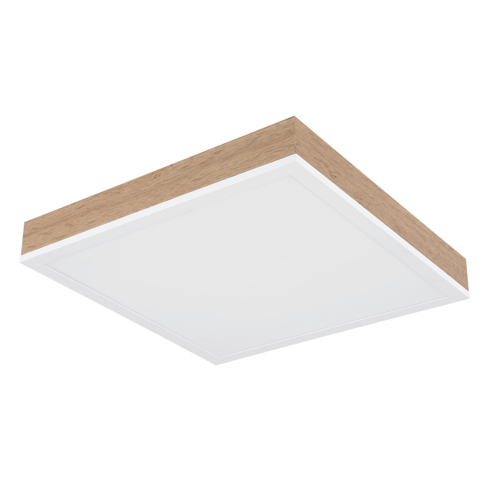 LED-DECKENLEUCHTE 30/30/6 cm   - Opal/Weiß, Natur, Holz/Kunststoff (30/30/6cm) - Globo