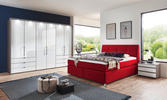 BOXSPRINGBETT 160/200 cm  in Rot  - Chromfarben/Rot, KONVENTIONELL, Kunststoff/Textil (160/200cm) - Voleo