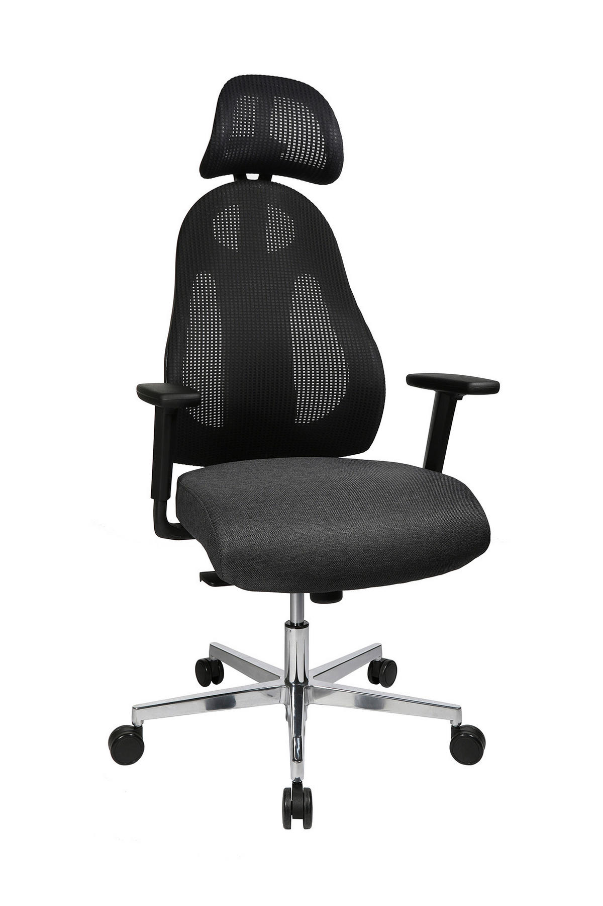 DREHSTUHL  in Anthrazit, Schwarz  - Anthrazit/Alufarben, Design, Kunststoff/Textil (48/108-122/48cm) - Dieter Knoll