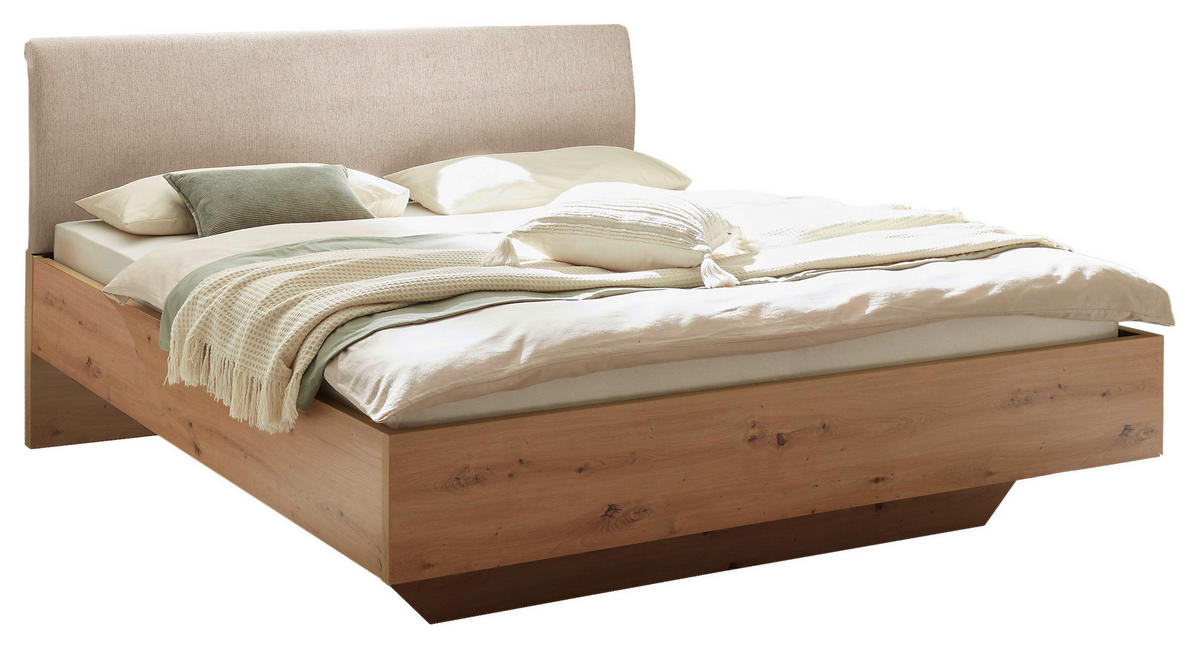 BETTANLAGE 180/200 cm  in Creme, Kaschmir, Eiche Artisan  - Kaschmir/Creme, KONVENTIONELL, Holzwerkstoff/Textil (180/200cm) - Xora