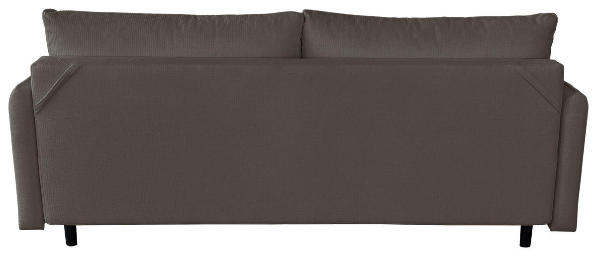 SCHLAFSOFA Webstoff Graubraun  - Graubraun/Schwarz, Design, Holz/Kunststoff (216/96/102cm) - MID.YOU