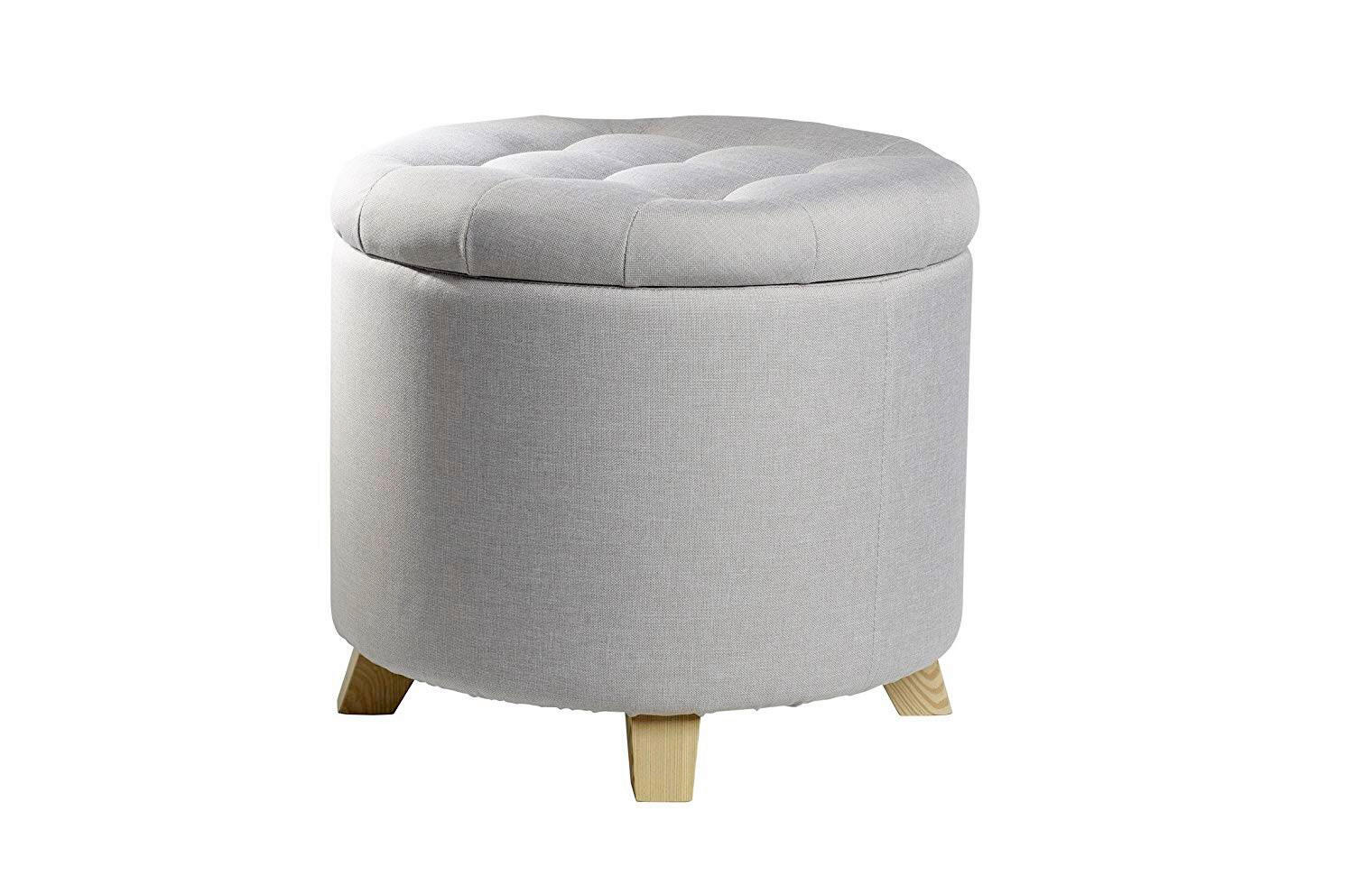 HOCKER Struktur, gesteppt Grau  - Grau, Design, Holz/Textil (45/41/45cm) - Echtwerk